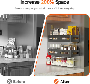 Estante Magnético Resistente <span class=keywords><strong>para</strong></span> Especias, Organizador de Refrigerador y Gabinetes de Cocina, Almacenamiento de Condimentos, Mini <span class=keywords><strong>Estantes</strong></span> Magnéticos - Product Image 2