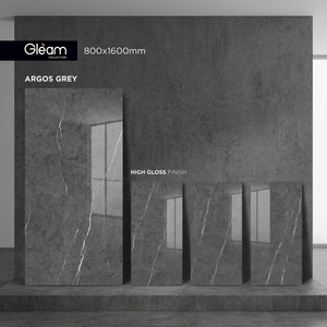 Baldosas de porcelana cerámica tipo terrazo Argos Grey de 800x1600 mm con superficie gris para proyectos de pavimentación de infraestructuras - Product Image 1