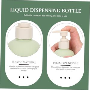 Bouteille cosmétique cylindrique en plastique vert HDPE, pompe à eau, shampooing, lotion, vaporisateur, gel douche, 200/260/300/400/500ML - Product Image 3