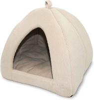 Lit pour chat en velours côtelé confortable, maison pour animaux de compagnie idéale pour l'intérieur, adapté aux chats et aux petits chiens, lit-caverne pour chat