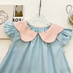 Vestido sin mangas con cuello Peter Pan y volantes para niñas pequeñas, uso diario informal para fiestas - Product Image 3