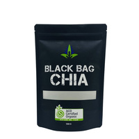 Bas quantité minimale de commande 500g noir mat feuille anti-odeur de qualité alimentaire debout pochette thé café fermeture éclair Sachet pochette à fermeture éclair