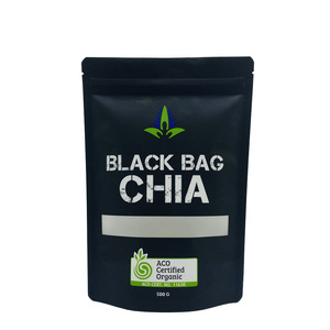 Bas quantité minimale de commande 500g noir mat feuille anti-odeur de qualité alimentaire debout pochette thé café fermeture éclair Sachet pochette à fermeture éclair - Product Image 1