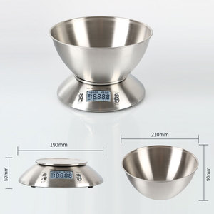 Báscula Digital de Cocina de 5 kg con Recipiente de Acero Inoxidable, Pantalla LCD Retroiluminada, Funciona con Batería, Medición de Peso 274, para Alimentos - Product Image 3