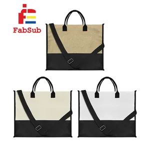 Linen Tote Bag High Quality Promotion Custom Sublimation Printed Large capacity Shoulder Handel Shopping bag