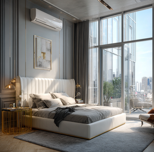 Cama tamaño king para hotel, muebles de dormitorio de madera maciza de roble estilo americano, cama refugio de cuero - Product Image 4