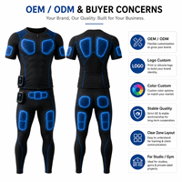 Ensemble de yoga EMS sans fil intelligent pour hommes, 7 zones, double contrôleur, pulvérisation d'eau, combinaison d'entraînement par impulsions, tenue de sport, application