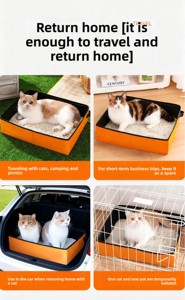 पोर्टेबल फोल्डिंग ऑक्सबर्ड कपड़े पर्यावरण के अनुकूल आयत कैट लिटर बॉक्स बड़ी क्षमता नए डिजाइन को साफ करने के लिए आसान - Product Image 5