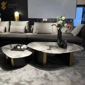 Yushi Group Moderne minimalist ische Designer Wohnzimmer möbel Natur marmor Tee tisch Set Edelstahl Basis Couch tisch - Product Image 1