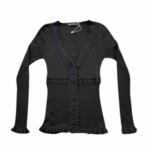 Z-5928 2023 Nuova <span class=keywords><strong>Maglietta</strong></span> <span class=keywords><strong>Nera</strong></span> da Donna con Scollo a V e Pizzo, Top Sexy Slim Fit a Maniche Lunghe in Maglia per l'Autunno - Product Image 4