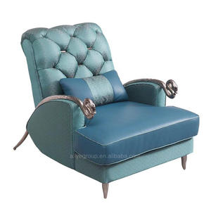 كرسي صالون فردي مخصص اللون من الجلد الأخضر بظهر عالي وتصميم فاخر لغرفة المعيشة - Product Image 6