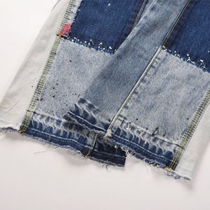 New Arrival Factory Oem Men's <b>Jeans</b> Pants Multi-Pocket Stacked Graffiti Patchwork <b>Flared</b> <b>Jeans</b> for Men - Product Image 4