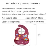 Usine directe en gros personnalisé étanche résistant à l'huile réglable et facile à nettoyer bavoir pour bébé en silicone de qualité alimentaire
