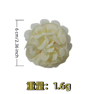 Hydrangea Artificial Flower Head 6cm Plastic PU Fabric Single <b>Branch</b> <b>Light</b> Blue Pink Purple Yellow DIY Craft Decorations - Product Image 2