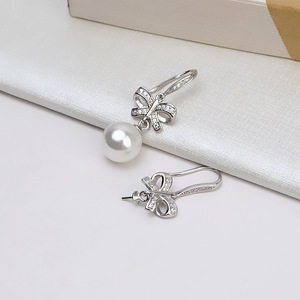 Boucles d'oreilles en argent Wenchi S925 avec 8-10 perles, accessoires DIY pour femmes Zhao Liying, épingles d'oreille 16069 Chine - Product Image 2