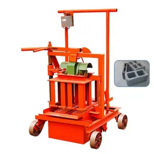 Free trolley mobile 2--45 vibration chain lifting cement hollow concrete block brick making machines for burundi kenya