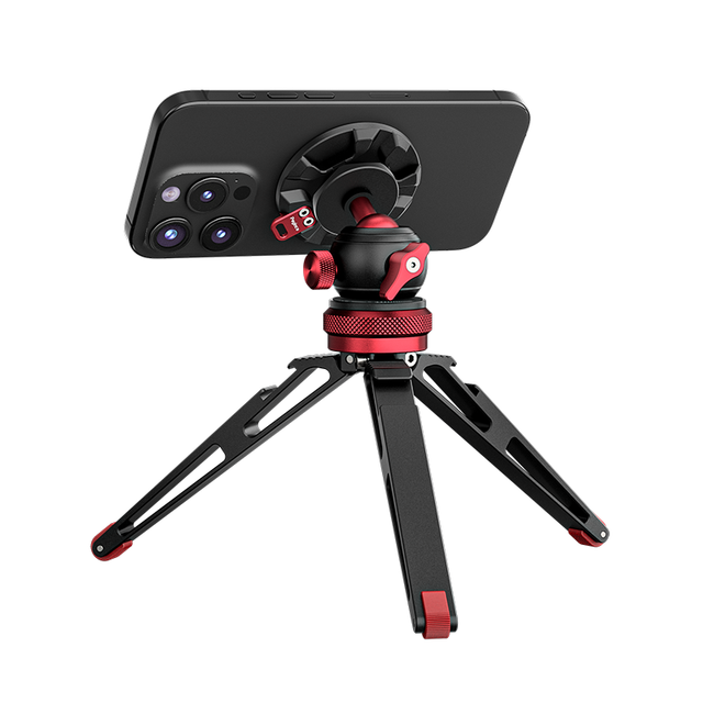 Magnetic Tabletop Mini Aluminum Alloy Lightweight Phone Tripod 360 Ball Head Tripod Cell Phone Holder for for 16/15/14