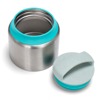 Bocal alimentaire isotherme moderne multifonctionnel à double compartiment en acier inoxydable sans BPA, avec couvercle en bambou, compatible micro-ondes, 630 ml