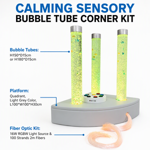 Equipo de Entrenamiento Sensorial Interactivo, Columna de Burbujas de Agua, Terapia de Integración Sensorial, Tubo de Burbujas Calmante con Plataforma de Esquina - Product Image 2