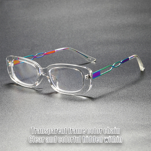 <span class=keywords><strong>Gafas</strong></span> Ópticas Rectangulares Vintage para Hombre, <span class=keywords><strong>Gafas</strong></span> con Filtro <span class=keywords><strong>de</strong></span> Luz Azul para Mujer, Diseño Moderno con Patillas Decorativas Impresas a Color, 2026 - Product Image 2
