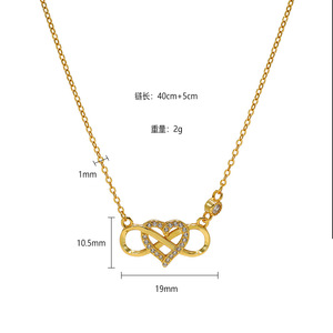 Custom Heart Necklace Stainless Steel Gold Pave Setting Love Design For Women Gift Jewelry - Product Image 4
