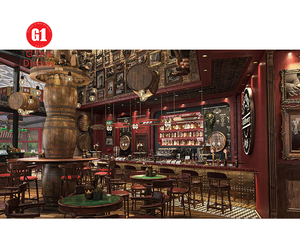 ขายตรงจากโรงงาน เคาน์เตอร์บาร์หินอ่อน พร้อมไฟ LED น้ำหนักเบา สำหรับร้านอาหาร บาร์ตกแต่ง ออกแบบตกแต่งภายในผับตามสั่ง - Product Image 2