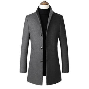 Manteau d'hiver pour <span class=keywords><strong>homme</strong></span>, trench-coat, veste de costume, mélange de couleurs noir et gris, pardessus - Product Image 2