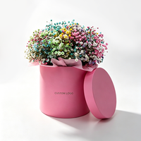 Boîte d'emballage florale ronde de luxe, boîte cadeau en carton rigide personnalisée pour l'arrangement de bouquets et les fleuristes