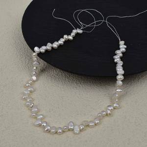 สร้อยคอไข่มุกน้ำจืดธรรมชาติ DIY ทำมือ ขนาด 5-6 มม. แบบเจาะสามเจ็ดรู ขัดเงาสองด้าน ผลิตภัณฑ์กึ่งสำเร็จรูป สีสันสดใส - Product Image 3