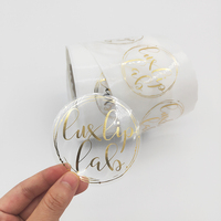 Étiquettes d'emballage personnalisées de luxe avec estampage à chaud doré, autocollants holographiques en rouleau avec logo pour étiquettes d'emballage, pots et bouteilles