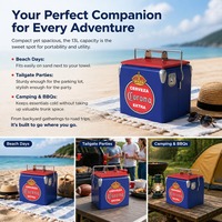 Glacière rétro en métal personnalisable avec logo, 13L, vintage, avec ouvre-bouteille, pour camping, pique-nique, barbecue, cadeau promotionnel