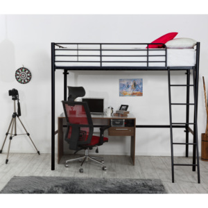 Modern Clove High Sleeper Bunk <b>Bed</b> Metal Frame Loft Desk School Hotel Wood Material Dormitory Bedroom Hospital MILENYUM Brand - Product Image 1