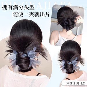 Peluca con moño de plumas y pinza floral para mujer, peinado con moño bajo, fácil de usar, una sola pinza, estilo instantáneo - Product Image 5