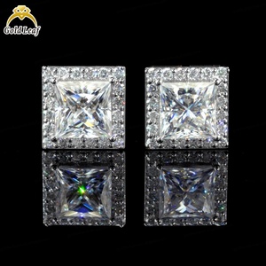 ต่างหูเพชรแล็บสั่งทำพิเศษ Goldleaf สี D VVS น้ำหนัก 1 กะรัต 0.5 กะรัต เครื่องประดับเงินแท้ 925 - Product Image 1