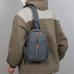 Men's Crossbody <b>Bag</b> Large Capacity Breathable Chest Pack Everyday Commuting Shoulder <b>Bag</b> Gray Black Dark Blue Solid Color - Product Image 2