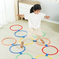 Set Permainan Cincin Hopscotch Anak-Anak, Warna-Warni, Latihan Kelincahan, Integrasi Sensorik Anak, Olahraga Luar Ruangan, Taman, Halaman, Latihan