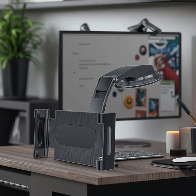 Rotation Tablet Phone Stand,Foldable Alloy Table Stand Holder From 4.7'' to 12.9'',Height Adjustable Desk Holder
