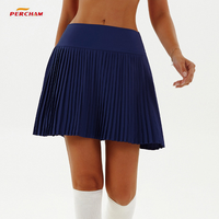 Jupe-short de tennis côtelée plissée taille haute pour femme avec logo personnalisé, 2-en-1, avec short intégré, séchage rapide et respirante