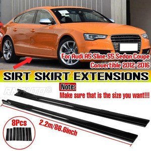 Extensiones de faldones laterales de 2.2m, protectores de parachoques, splitters, difusores y alerones para Audi A5 Sline S5 Sedán Coupé Convertible 2012-2016 - Product Image 1