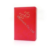 Agenda quotidien promotionnel 2025, format A5, couverture rigide en cuir, carnet d'affaires personnalisé avec gaufrage, populaire, économique, pour l'écriture