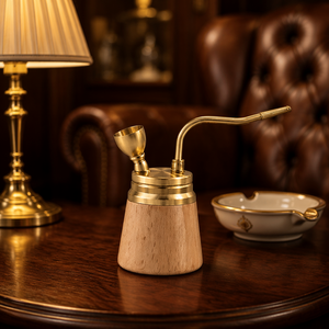 Chicha artisanale en laiton et bois massif, vintage, détachable, portable, pour la décoration intérieure, cadeau pour fumeurs, pipe à eau arabe pour hommes - Product Image 6