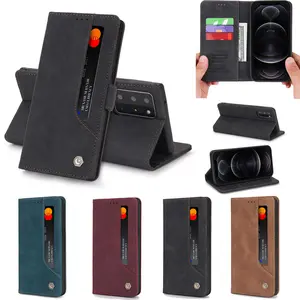 Casing ponsel dompet Flip Slot kartu mewah baru 2024 penutup belakang kulit magnetik untuk SAMSUNG Galaxy S22 S23 S24 Plus Ultra