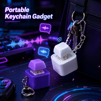 Custom Rechargeable Voice Recording Keychain Mechanical Keycap Sound Button Portable Fidget Stress Relief Novelty Gift