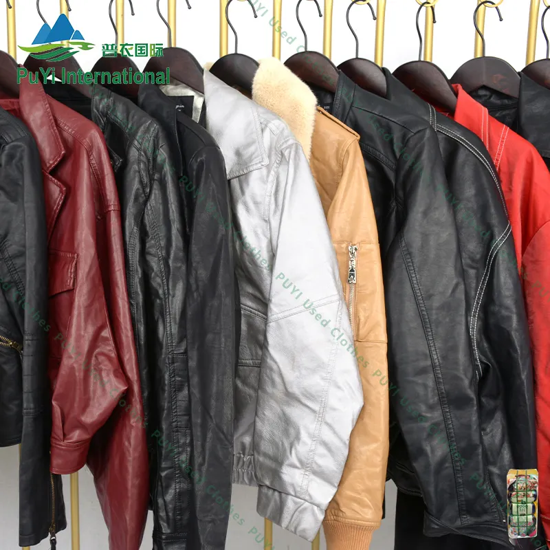 Wholesale Winter Coats Men's Leather Used Mens Clothes Bales Korean Used Clothing Bag Bale Jacket Adults for Men Top Clean