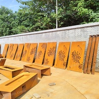 Panneau de séparation extérieur en acier Corten découpé au laser, écran de jardin en métal rouillé, décoration extérieure, panneau mural en Corten