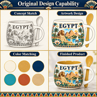 Afrikanische Ägypten-Pyramiden-Souvenirs: Keramikbecher mit Sphinx-Design, individuelle Wahrzeichen-Porzellan-Tasse, OEM/ODM Großhandelslieferant