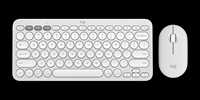 Combo Inalámbrico Original Logitech Pebble 2, Teclado y Ratón Inalámbricos para Windows, Ratón Compacto Inalámbrico de 2.4 GHz