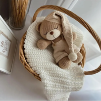 Ours Amigurumi Personnalisé en Crochet, Peluche Douce, Compagnon de Sommeil, Cadeau Personnalisé pour Baby Shower, Animal en Peluche Fait Main pour Enfants