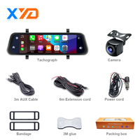 Cámara de Reversa XYD de 9.66 Pulgadas con Cámaras Delanteras/Traseras Dobles, Monitor de Espejo Retrovisor, WiFi, Estacionamiento Seguro para Camión/Auto/Autobús