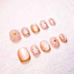 <span class=keywords><strong>Uñas</strong></span> Postizas Personalizadas al por Mayor, Hechas a Mano, de Gel de Lujo, Forma Almendrada, Hermosas, Francesas, Pintadas a Mano, Acrílicas - Product Image 6